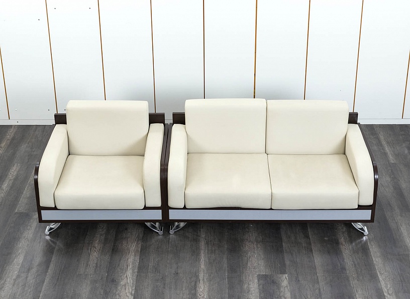 Офисный диван  Кожзам Венге   (Комплект из дивана и кресла ДНКЕК-26013)