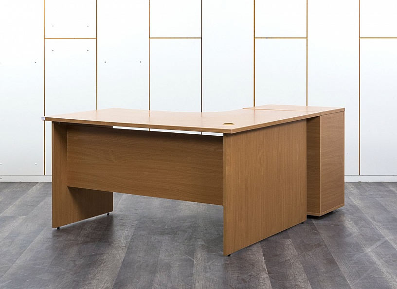 Комплект офисной мебели стол с тумбой  1 400х1 630х750 ЛДСП Ольха   (СПУЛКл-09062)