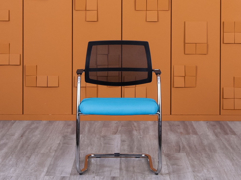 Конференц кресло для переговорной  Синий Сетка    (КДСН1-27025)