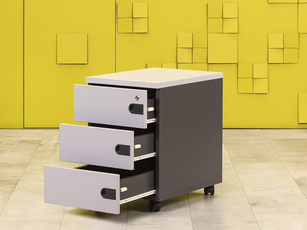 Офисная тумба выкатная ЛДСП Серый  ТВ3ЯС-30036