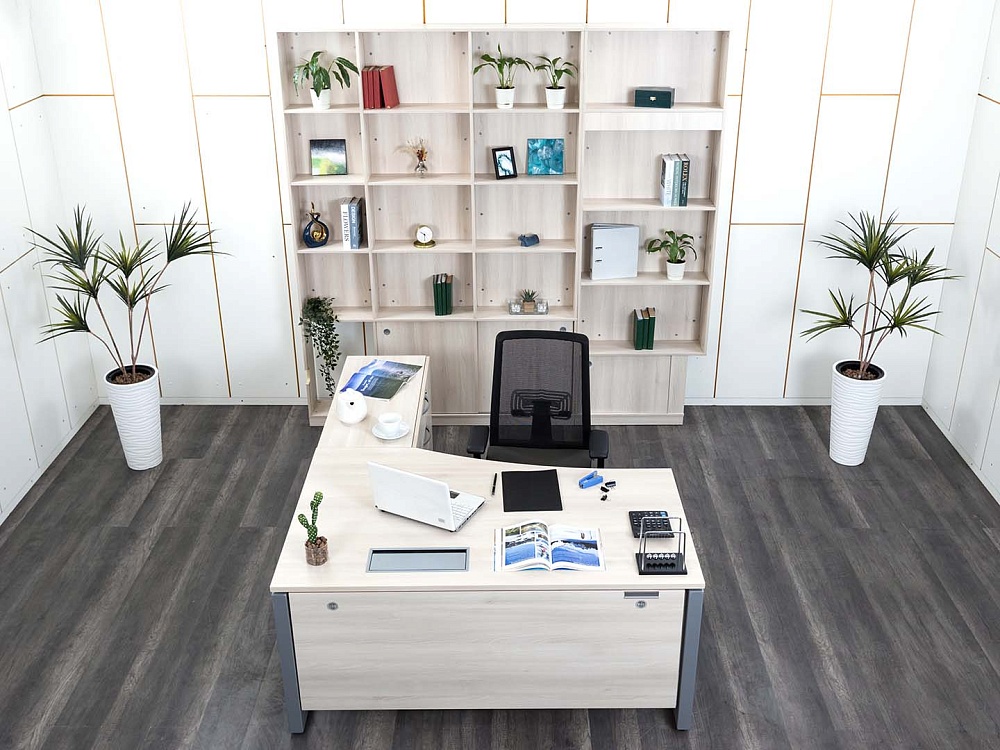 Кабинет руководителя SteelCase 1 600х2 000х750 ЛДСП Клен   (КРВ-26112)