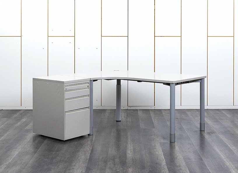 Комплект офисной мебели стол с тумбой Bene 1 600х1 600х760 ЛДСП Серый   (СПУСКл-09112)