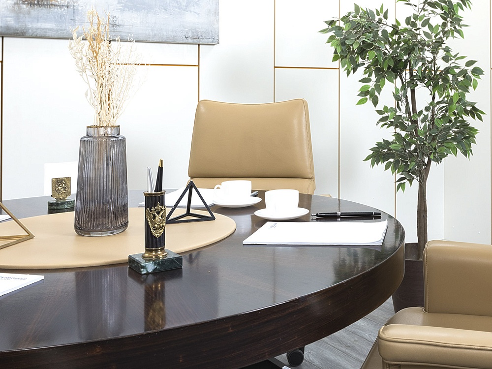 Офисный стол для переговоров Directoria 1 400х1 400х760 Массив Зебрано Dao  (СГКЗ-07064)