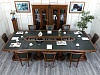 Офисный стол для переговоров Art&amp;Moble 3 860х1 860х760 Массив Орех   (СГПЗ1к-19024)