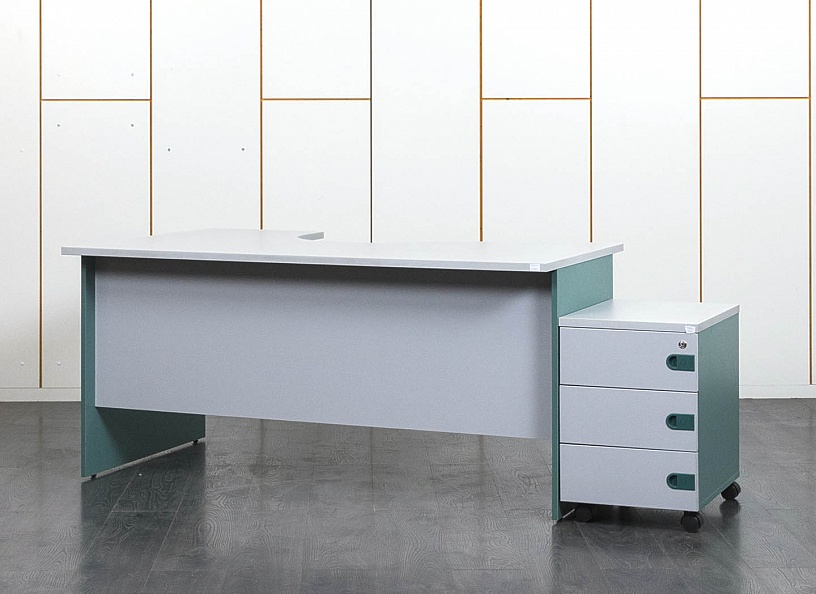Комплект офисной мебели стол с тумбой  1 600х1 000х755 ЛДСП Серый   (СПУСКп-07041)