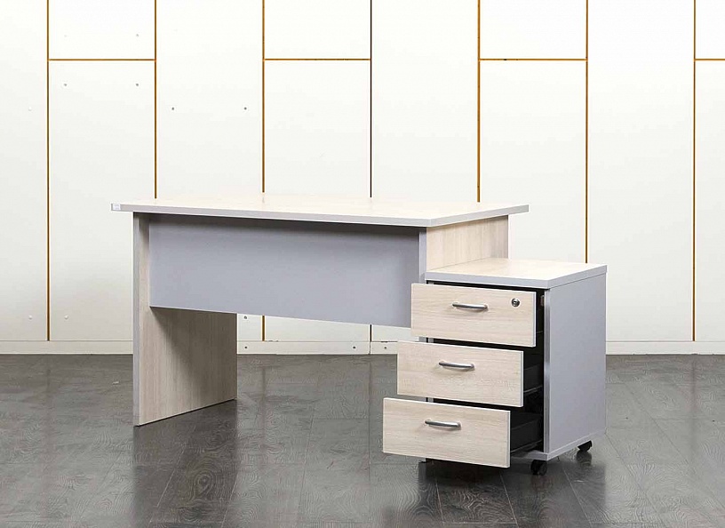 Комплект офисной мебели стол с тумбой  1 200х700х750 ЛДСП Зебрано   (СППЗК1-27041)