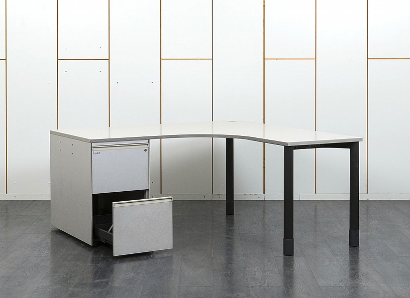 Комплект офисной мебели стол с тумбой Bene 1 600х1 600х750 ЛДСП Серый   (СПУСКл-18081)