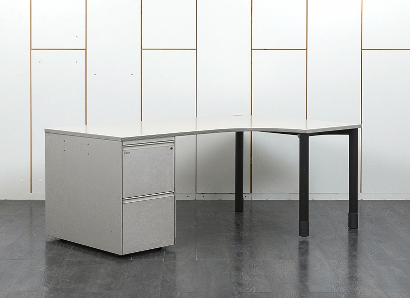 Комплект офисной мебели стол с тумбой Bene 1 800х1 200х750 ЛДСП Серый   (СПУСКп-20081)