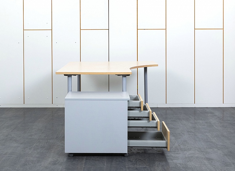 Комплект офисной мебели стол с тумбой ISKU 1 600х1 200х800 ЛДСП Бук   (СПУВКп-04012)