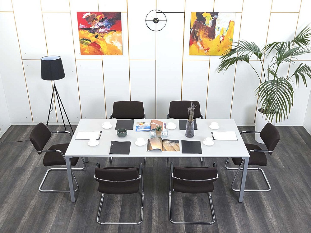 Офисный стол для переговоров SteelCase 2 200х1 000х750 ЛДСП Серый   (СГПС-07122)