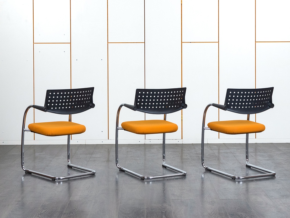 Конференц кресло для переговорной  Оранжевый Ткань VITRA   (УДТО-07120)