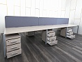 Комплект офисной мебели  4 860х1 630х750 ЛДСП Зебрано   (КОМЗ2-28062)