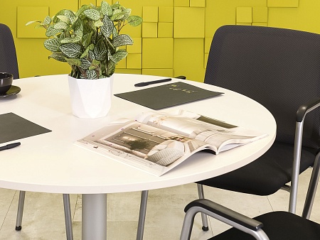 Офисный стол для переговоров 1000x1000x750 ЛДСП Серый Импорт_СГКС2-251223