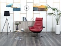 Мягкое кресло SteelCase Кожа Красный Massaud Lounge Chair  (КНКК-14045)