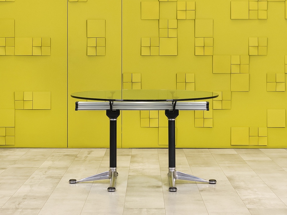 Офисный стол для переговоров Burdick Herman Miller 1200x1200x750 Стекло США_СГКС-030823