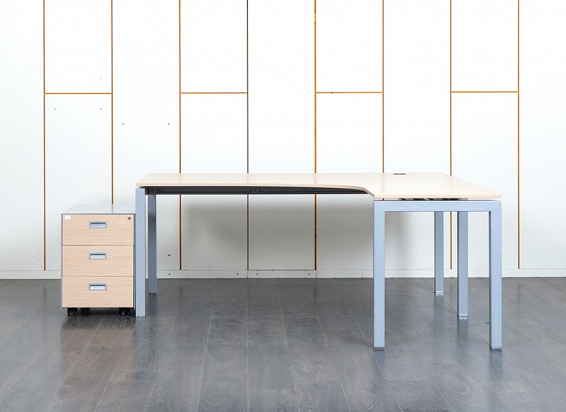 Комплект офисной мебели стол с тумбой Ultom 1 800х1 600х730 ЛДСП Зебрано   (СПУЗКп1-23090)