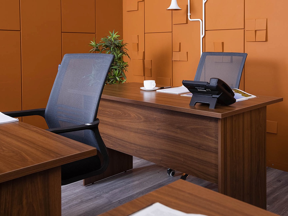 Офисный стол прямой  1 380х680х750 ЛДСП Орех   (СППХ-04074(нов))