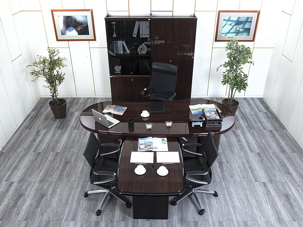 Кабинет руководителя GOODFURNITURE 2 500х2 100х770 МДФ Махагон Perth  (КРШ-13054)