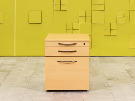 Офисная тумба выкатная Steelcase 430x580x520 ЛДСП Бук 3 ящика Франция_ТВ3ЯВ-051223