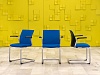 Конференц кресло для переговорной на полозьях Steelcase Ткань Синий Франция_КДТН1-281024