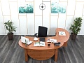 Стол для руководителя Камбио 2 220х1 950х750 ЛДСП Груша Boss  (СРГ-25013)
