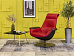 Мягкое кресло Massaud Lounge Chair Steelcase Кожа Красный США  КНКК-19125