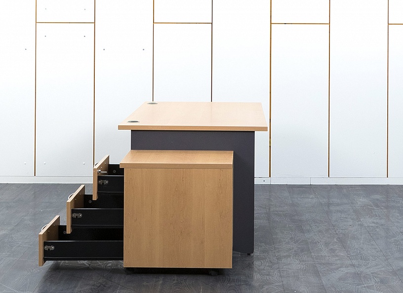 Комплект офисной мебели стол с тумбой  1 400х800х750 ЛДСП Ольха   (СППЛк-09022)