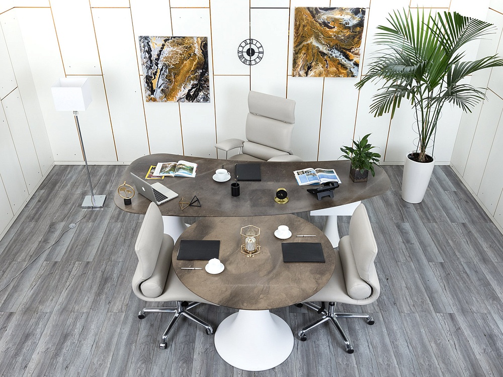 Стол для руководителя CATTELAN ITALIA 2 600х2 300х750 Мрамор Коричневый Piero De Longh  (СРОК-17094)