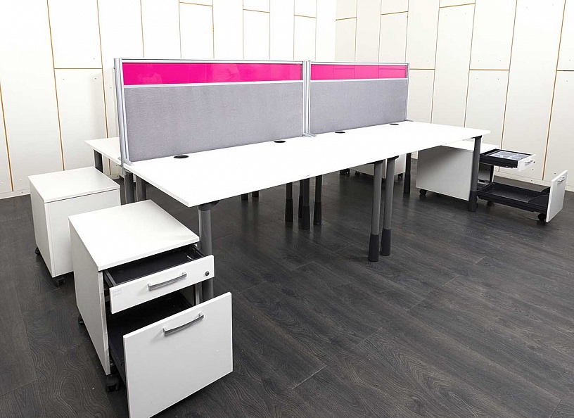 Комплект офисной мебели стол с тумбой Kinnarps 2 800х1 670х750 ЛДСП Белый   (КОМБ-23071)
