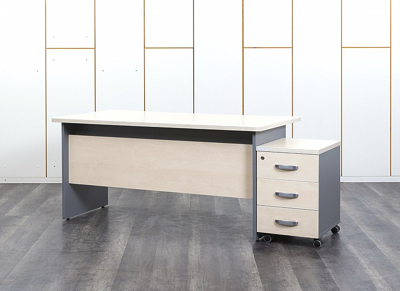 Комплект офисной мебели стол с тумбой Berlin 1 600х800х740 ЛДСП Бук   (СППВК3-22072)