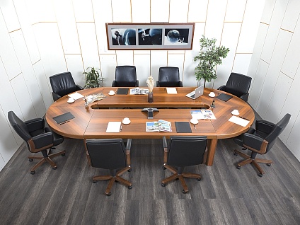 Офисный стол для переговоров DAZATO 3 900х1 800х760 Шпон Орех EUR/QUARANTA   (СГОХ-16103)