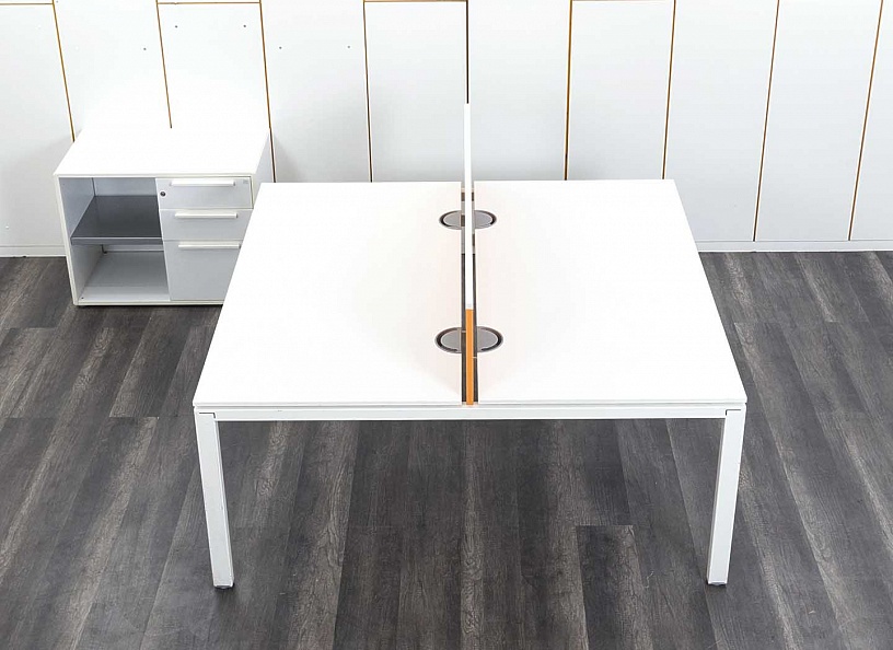 Комплект офисной мебели стол с тумбой  1 600х1 650х720 ЛДСП Белый   (КОМБ-28092)