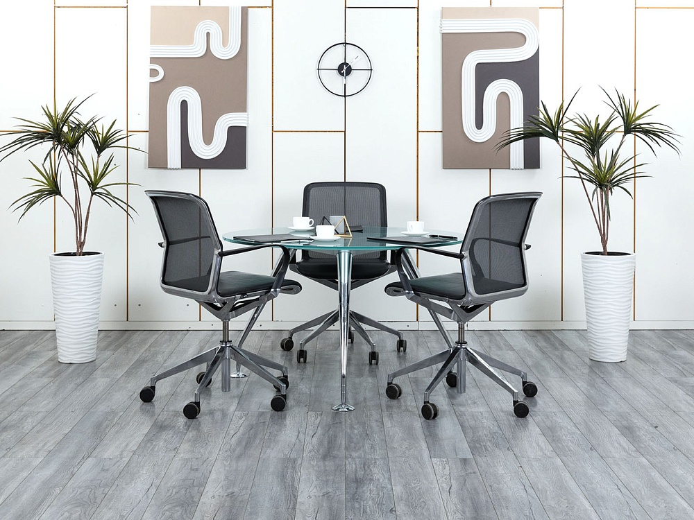 Офисный стол для переговоров  1 200х1 200х715 Стекло Прозрачный ENOSI EVO  (СГКС-04104)