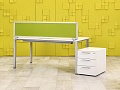 Комплект офисной мебели стол с тумбой  Steelcase ЛДСП Белый Франция  СППБТ-04026