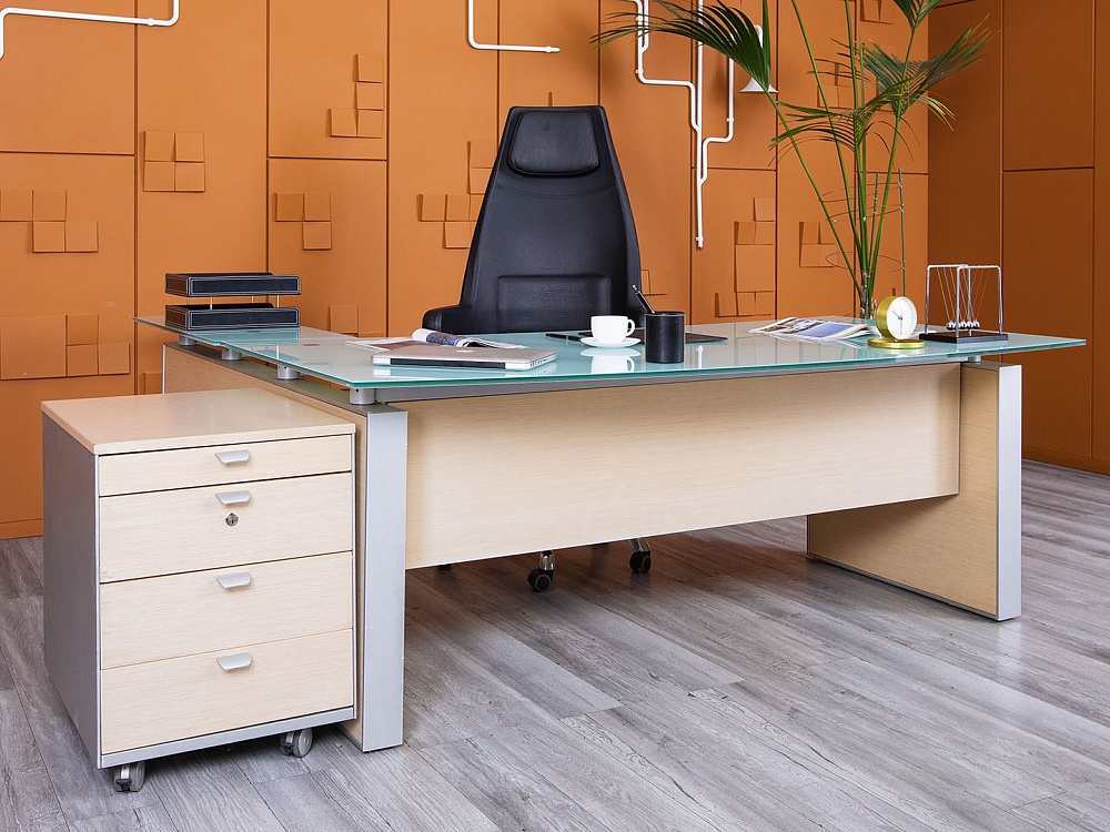 Стол для руководителя  1 900х1 960х720 ЛДСП Серый   (СРУС-26094)