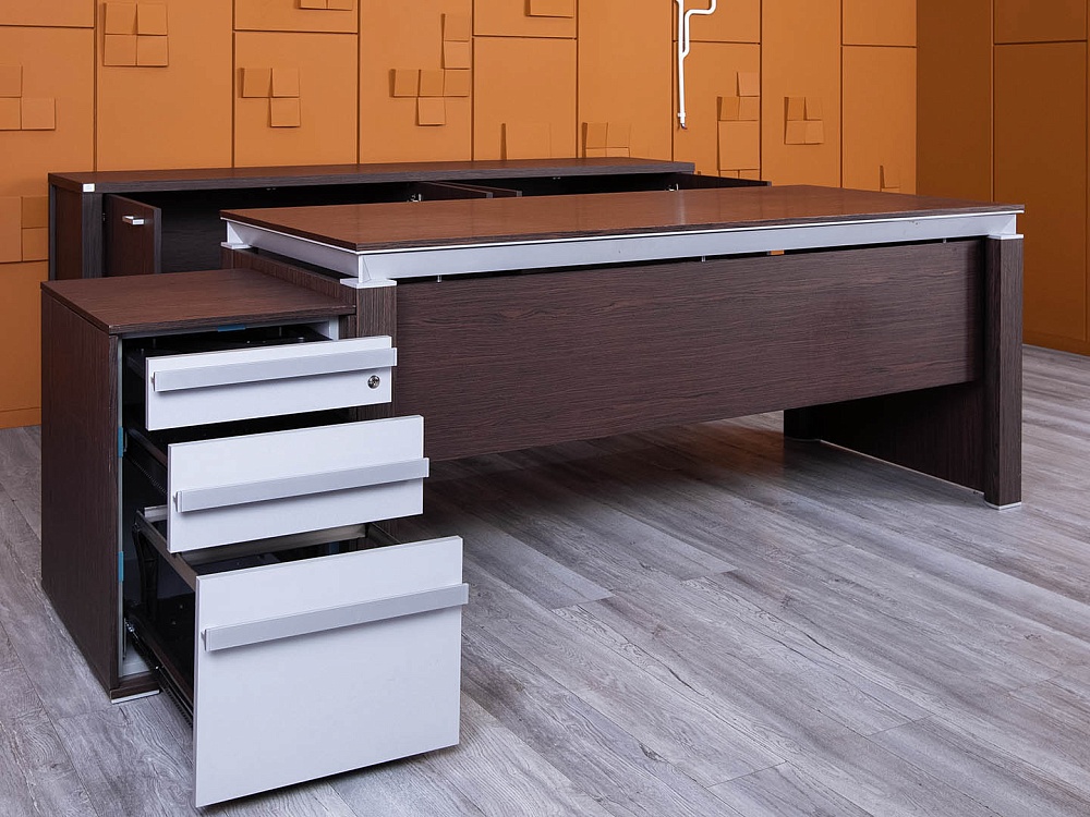 Кабинет руководителя MARTEX 1 800х800х750 Шпон Венге HAN  (КРЕ-07045)