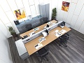 Комплект офисной мебели Herman Miller 3 200х1 800х1 000 ЛДСП Орех   (КОМХ1-16082)