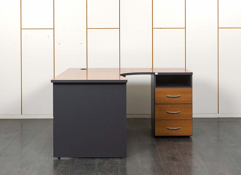Комплект офисной мебели стол с тумбой  1 400х1 000х750 ЛДСП Орех   (СПУХпК-25011)