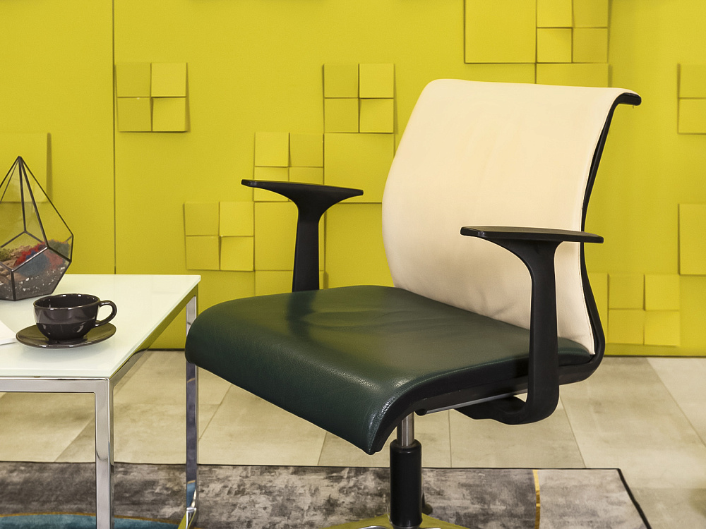 Комплект из 2-х кресел для переговоров Think Steelcase Кожа Зелёный США  УГКВк-13049