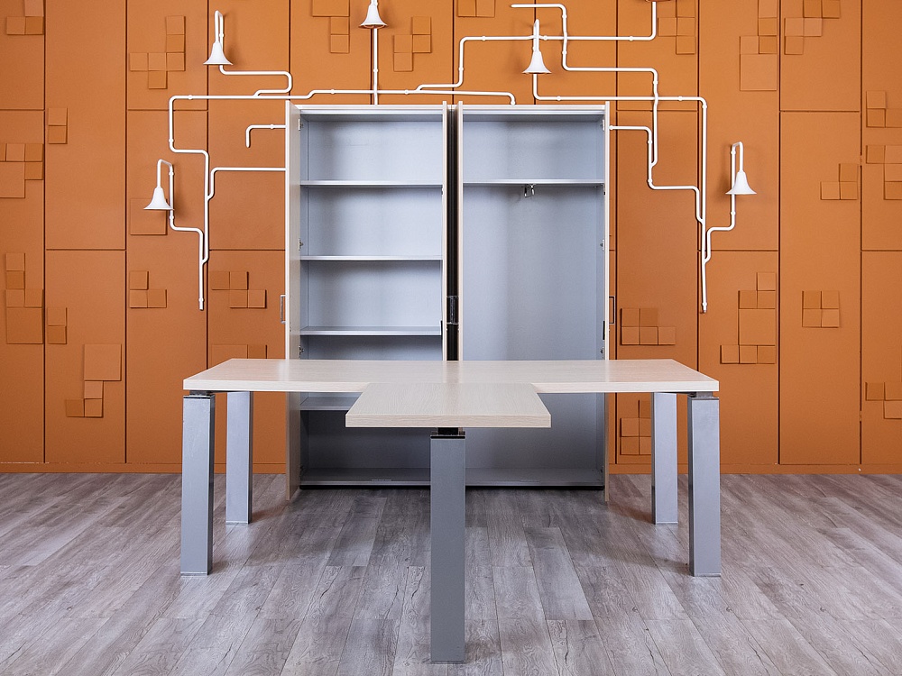 Кабинет руководителя Sinetica 2 000х2 000х730 ЛДСП Зебрано TAO  (КРЗ-09104)