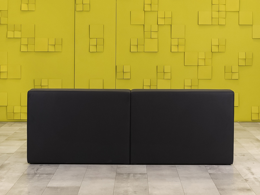 Офисный диван Кожзам Чёрный Россия  ДНКЧ1-20016