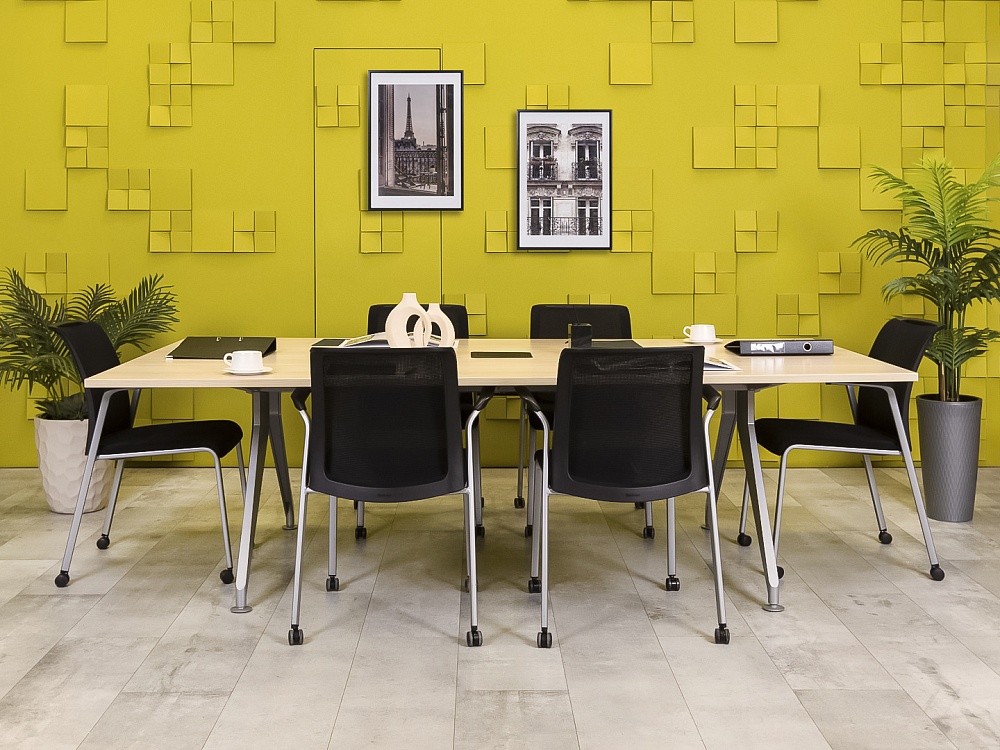 Офисный стол для переговоров Steelcase ЛДСП Зебрано Франция  СГПЗ1-04026