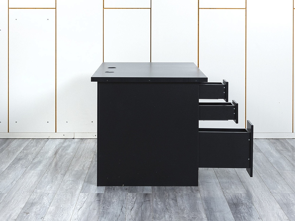 Комплект офисной мебели стол с тумбой IKEA 1 400х800х760 ЛДСП Черный   (СППЧКл-04064)