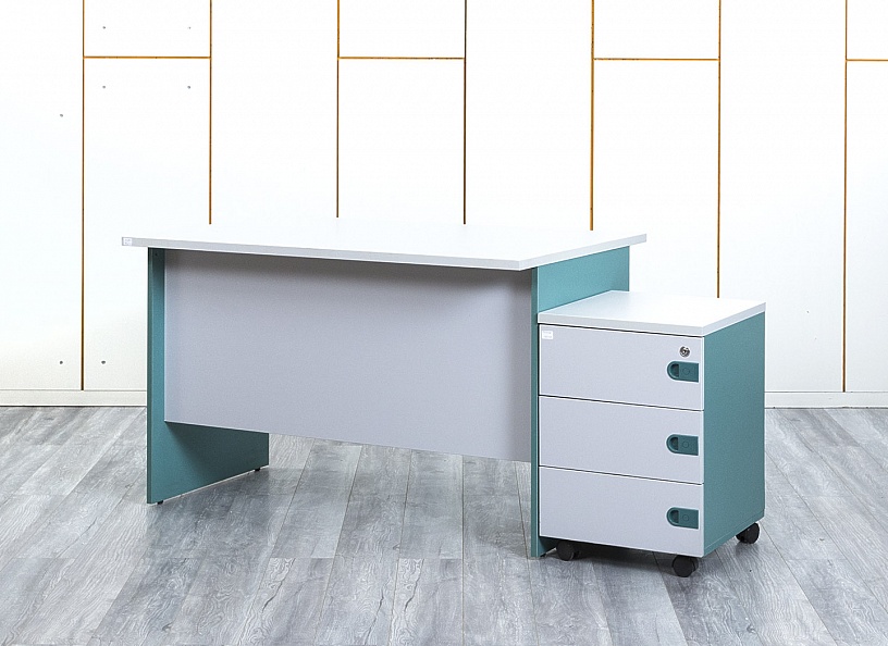 Комплект офисной мебели стол с тумбой Камбио 1 200х800х750 ЛДСП Серый   (СППСк-16014)