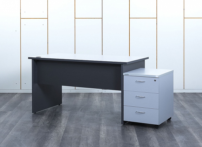 Комплект офисной мебели стол с тумбой  1 400х700х750 ЛДСП Серый   (СППС1к-15033)