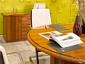 Офисный стол для переговоров CANNES Goodfurniture 1200x1200x760 МДФ Орех Италия_СГКХК-070524