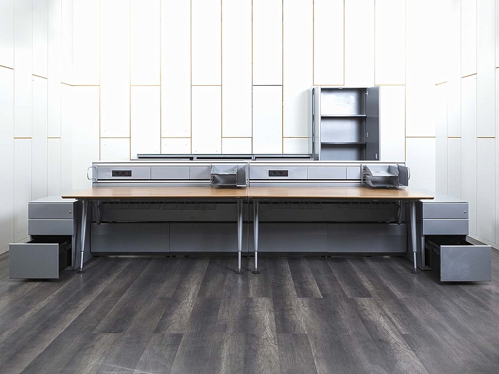 Комплект офисной мебели Herman Miller 3 200х1 800х1 000 ЛДСП Орех   (КОМХ1-16082)