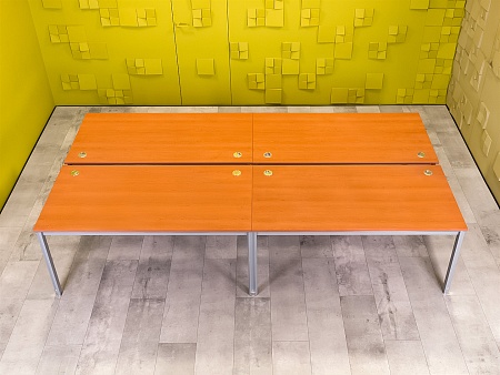 Комплект офисной мебели на 4 человека ЛДСП Вишня Импорт_ГКШ2-230824