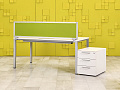 Комплект офисной мебели стол с тумбой  Steelcase ЛДСП Белый Франция  СППБТ-04026