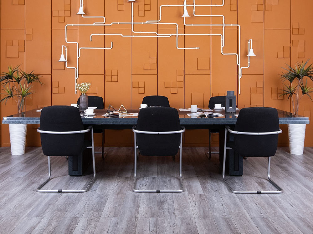 Офисный стол для переговоров  3 400х1 490х750 ЛДСП Зеленый   (СГПЗ-18073)